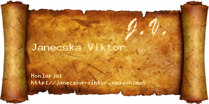 Janecska Viktor névjegykártya